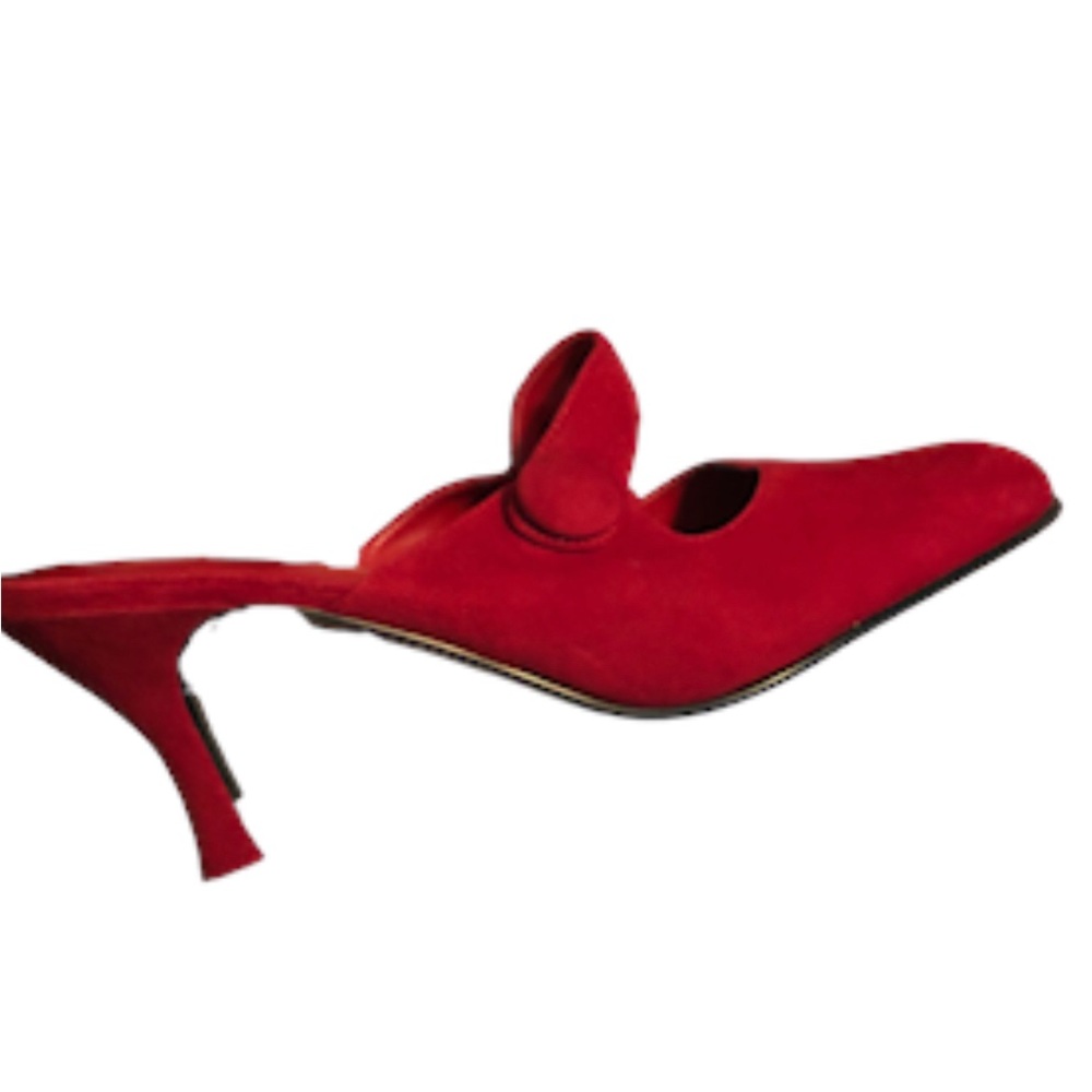 NATURALIZER‎ - Women’s Red Suede Leather Mary Jane Mule Slides Pump - Size 8M - Picture 15 of 15